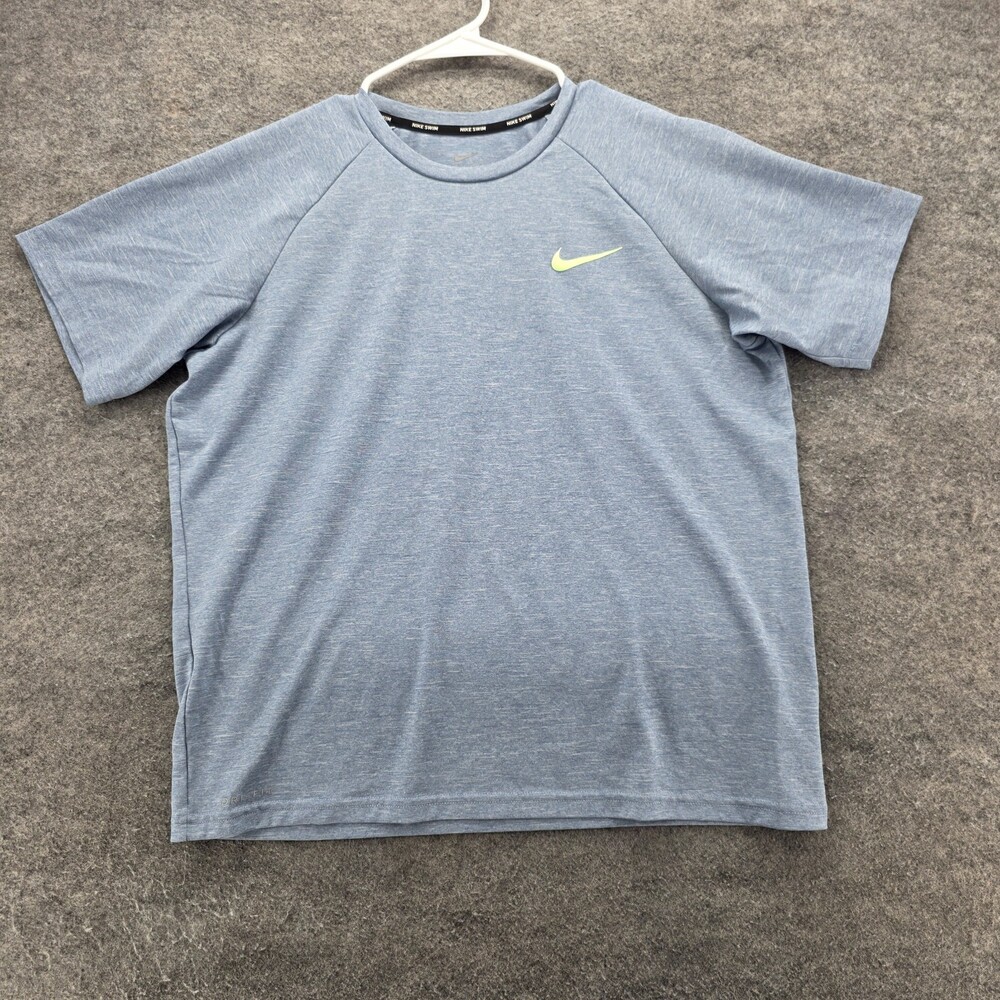 Nike Shirt Womens Medium Dri Fit Swim Short Sleeve Blue